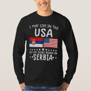 Servische ROOTS shirt halve Amerikaanse vlag Serbi