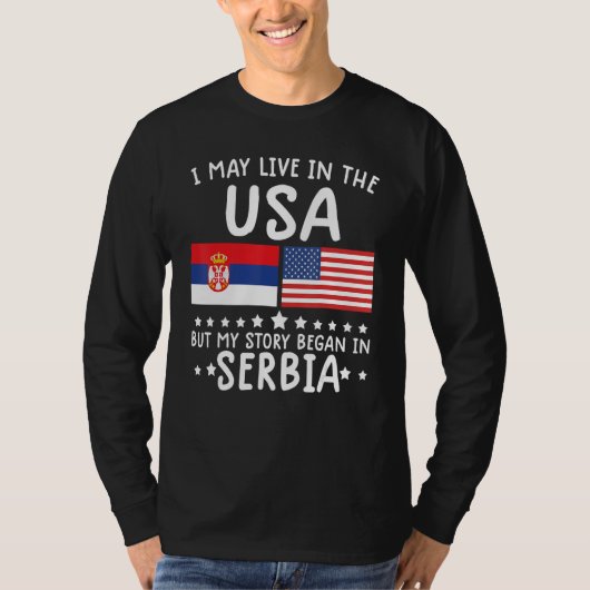 Servische ROOTS shirt halve Amerikaanse vlag Serbi (Voorkant)