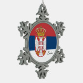 Servische sneeuwvlok, Servische vlag Tin Sneeuwvlok Ornament (Links)