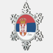 Servische sneeuwvlok, Servische vlag Tin Sneeuwvlok Ornament (Rechts)