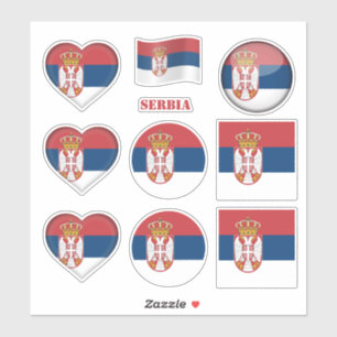 Servische stickers & Servische vlag, Hart /sport