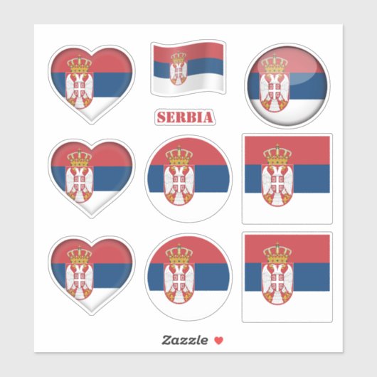 Servische stickers & Servische vlag, Hart /sport (Vel)