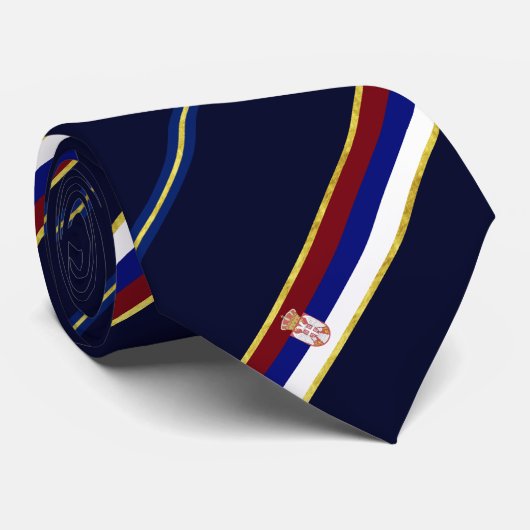 Servische strepen vlag stropdas (Opgerold)