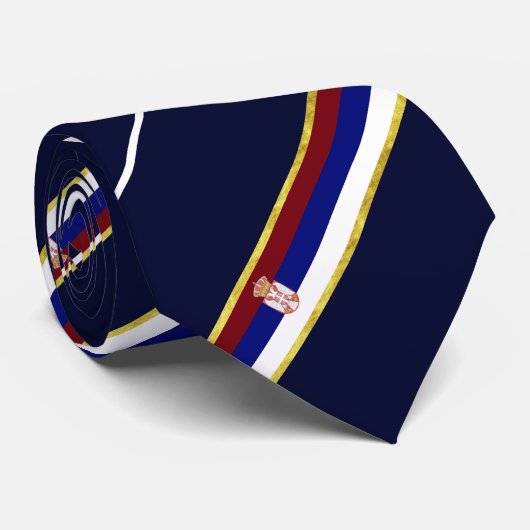 Servische strepen vlag stropdas (Opgerold)