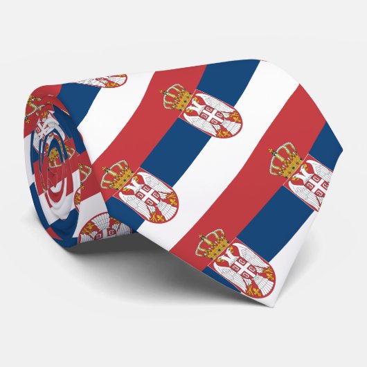 Servische Stropdassen, mode Servische vlag Stropdas (Opgerold)