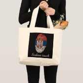 Servische vingerafdrukvlag grote tote bag (Voorkant (product))
