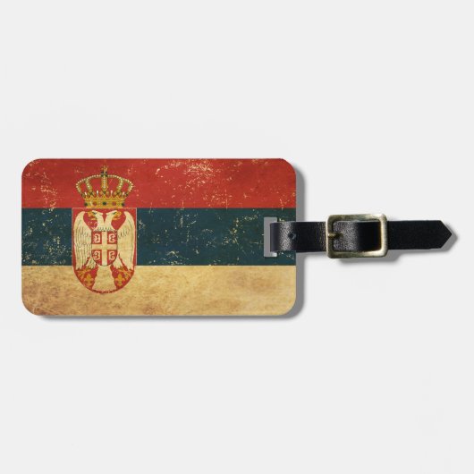 Servische vlag bagagelabel (Voorkant horizontaal)