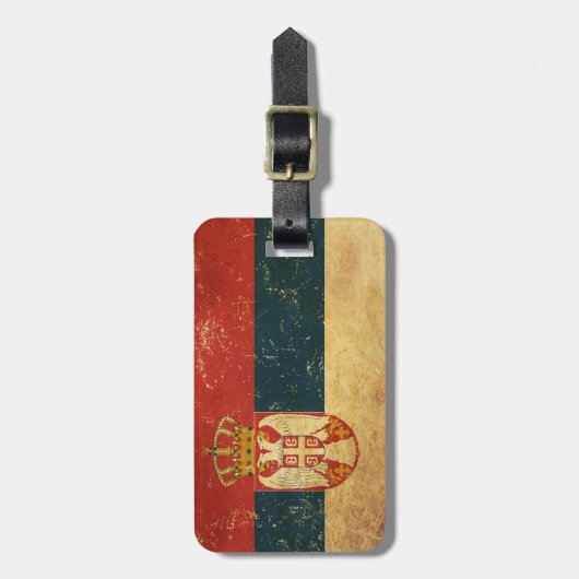 Servische vlag bagagelabel (Voorkant verticaal)