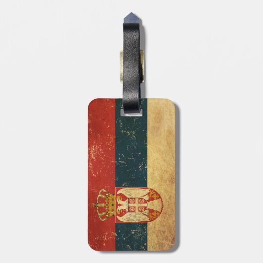 Servische vlag bagagelabel (Achterkant verticaal)