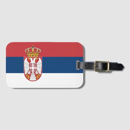 Servische vlag bagagelabel (Voorkant (horizontaal))