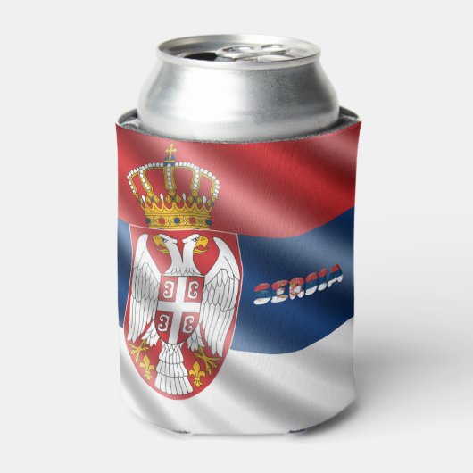 Servische vlag blikjeskoeler (Blikje Voorkant)