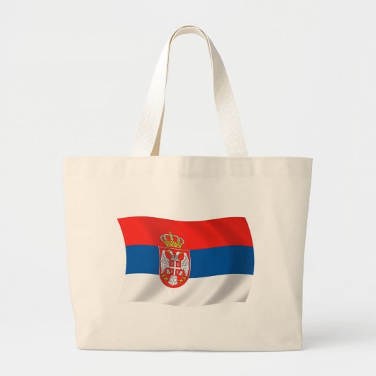 Servische Vlag Boodschappentas Grote Tote Bag (Voorkant)