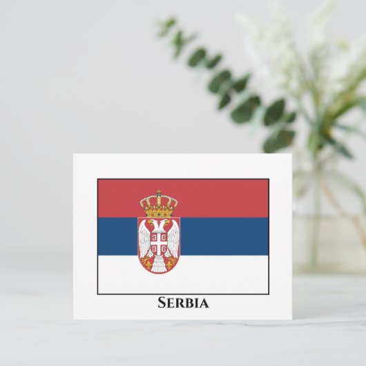 Servische vlag briefkaart (Staand voorkant)