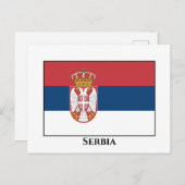 Servische vlag briefkaart (Voorkant / Achterkant)