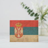  Servische vlag Briefkaart (Staand voorkant)