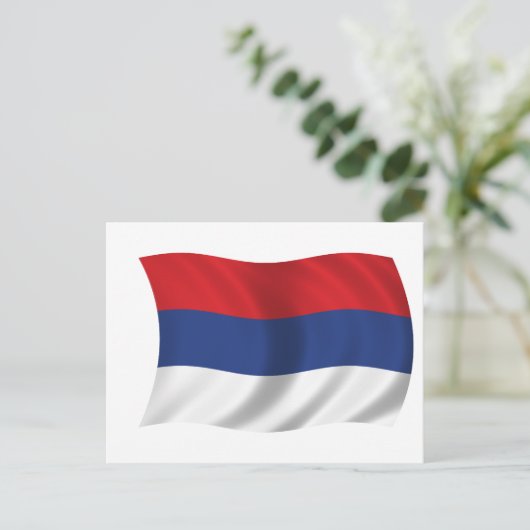 Servische vlag briefkaart (Staand voorkant)