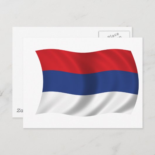 Servische vlag briefkaart (Voorkant / Achterkant)