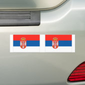 Servische vlag bumpersticker (Op auto)