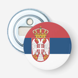 Servische vlag button flesopener
