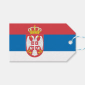 Servische vlag cadeaulabel (Voorkant (Horizontaal))