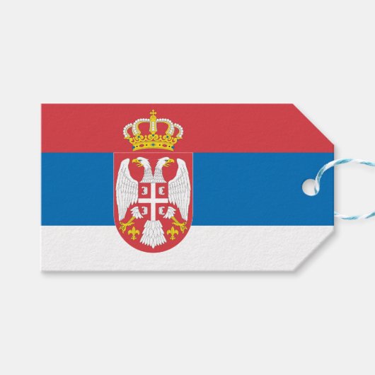 Servische vlag cadeaulabel (Voorkant (Horizontaal))