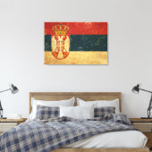 Servische vlag canvas afdruk (Insitu (Slaapkamer))
