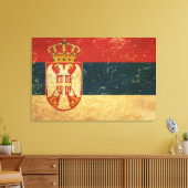 Servische vlag canvas afdruk (Insitu (Woonkamer))