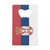 Servische vlag creditkaart flessenopener (Voorkant)