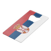 Servische vlag creditkaart flessenopener (Voorkant Gekanteld)