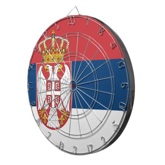 Servische vlag dartbord (Voorkant Rechts)