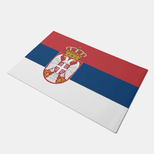 Servische vlag deurmat (Schuin)