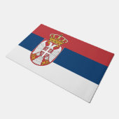 Servische vlag deurmat (Schuin)