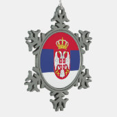 Servische vlag Emblem Tin Sneeuwvlok Ornament (Links)