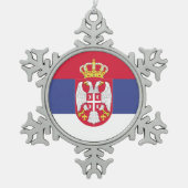 Servische vlag Emblem Tin Sneeuwvlok Ornament (Voorkant)