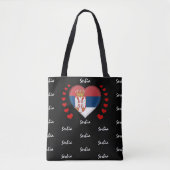 Servische vlag en hart, Servische vlag mode/sport Tote Bag (Voorkant)
