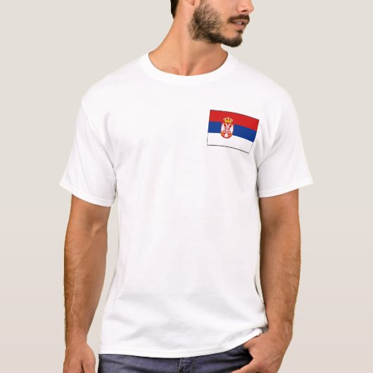 Servische vlag en kaart T-Shirt (Voorkant)