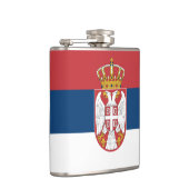 Servische vlag en reis Servië/sportfans Heupfles (Rechts)