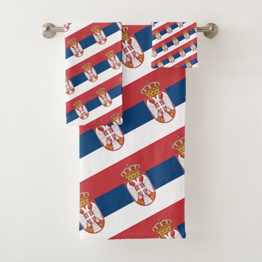 Servische vlag en Servië reizen, vakantie/sport Bad Handdoek (Insitu)