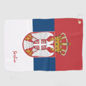Servische vlag en Servië reizen, vakantie/sport Golfhanddoek (Horizontaal)