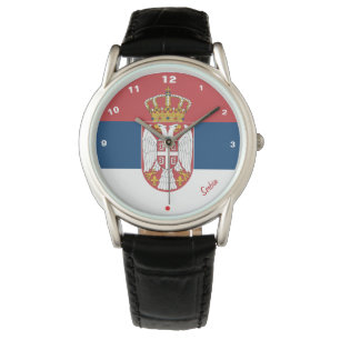 Servische vlag en Servische mode hart/sport Horloge
