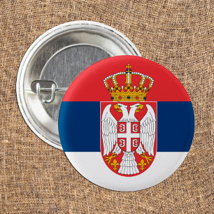 Servische vlag en Servische mode patriot/sport Ronde Button 3,2 Cm
