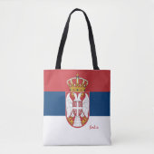 Servische vlag en Servische mode/sportfans Tote Bag (Voorkant)