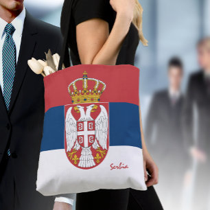 Servische vlag en Servische mode/sportfans Tote Bag