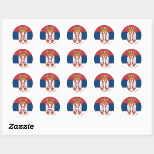 Servische vlag en Servische mode sticker/sport Ronde Sticker