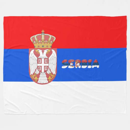 Servische vlag fleece deken (Voorkant (Horizontaal))