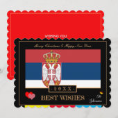 Servische vlag & Gelukkig Nieuwjaar/ Beste wensen  Feestdagenkaart (Voorkant / Achterkant)