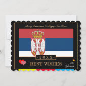 Servische vlag & Gelukkig Nieuwjaar/ Beste wensen  Feestdagenkaart (Voorkant)