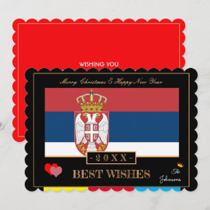 Servische vlag & Gelukkig Nieuwjaar/ Beste wensen  Feestdagenkaart