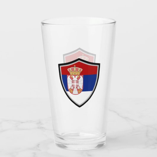 Servische vlag glas (Achterkant)