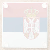 Servische vlag glazen onderzetter (Achterkant)